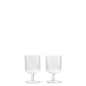 Ferm Living - Ripple Wine Glasses, Set of 2, Clear
